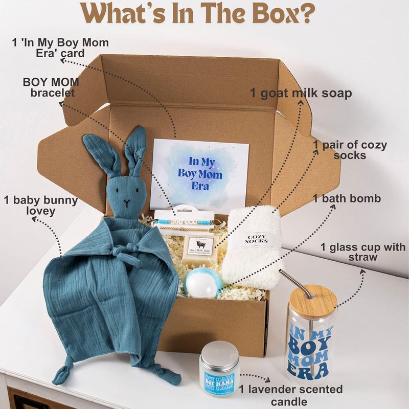 ELEMENU New Mom Gifts, Baby Shower Gifts for Boys, New Mom Gift Basket After Birth, Pregnancy Gifts for First-Time Mom, Expecting Mom, New Mom Care Package After Baby, Postpartum Gifts for Mom, Boy Mom Gift - Image 2